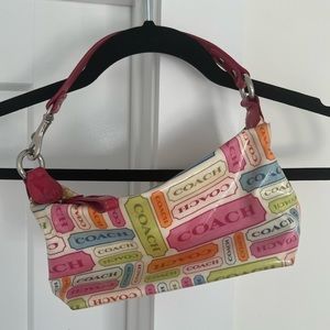 Vintage Coach Logo Shoulder Mini Handbag